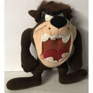 Looney‎ Tunes Plush Taz Vintage 90s Soft Toy Tasmanian Devil